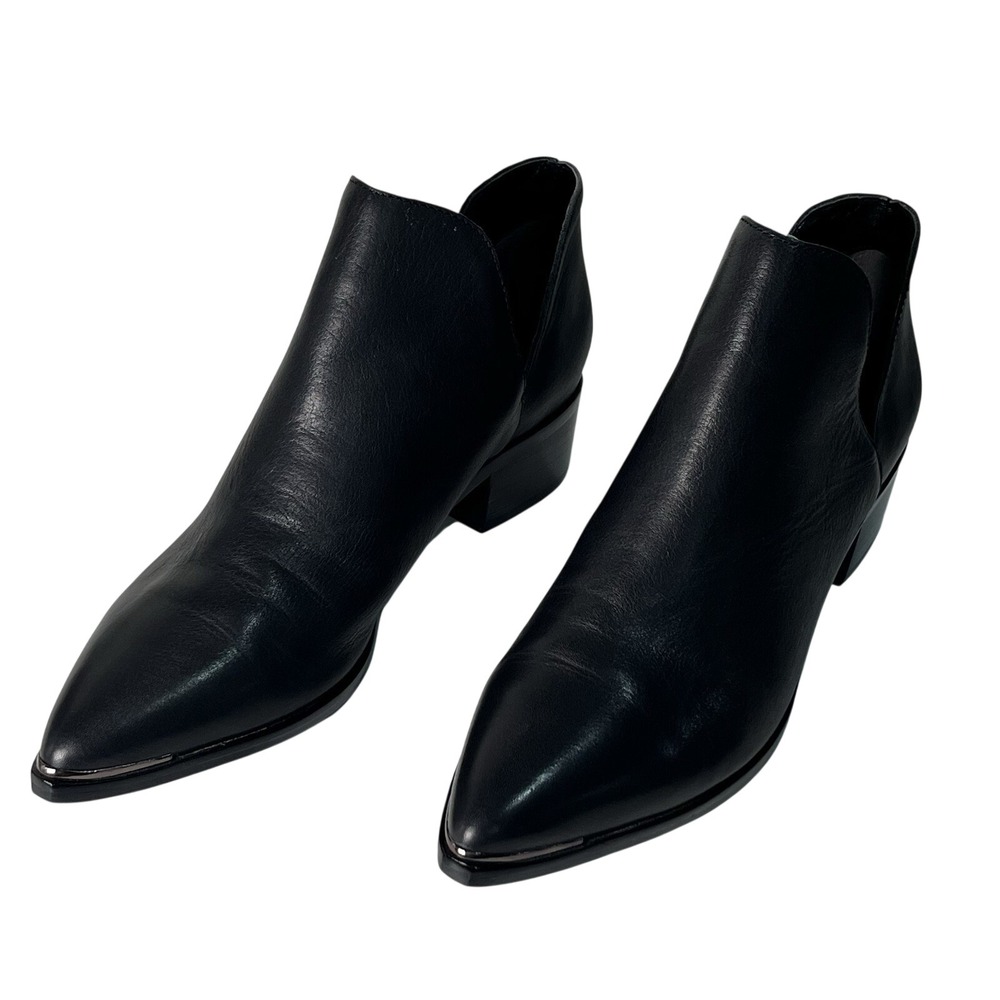 Marc Fisher Women's Yilda Cut Out Black Leather‎ Boots Sz 7 Western Bootie - Picture 2 of 10